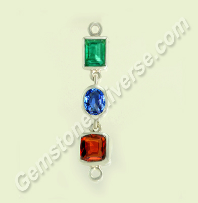 Striking Triratna Pendant – Combination of Clarity, Lustre and Fire with Three Fine Gems