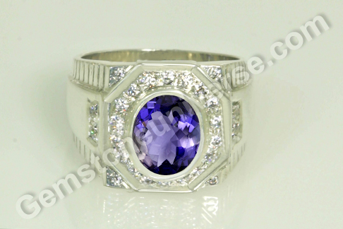Glorious and Imposing Natural Madagascar Iolite Ring - Just what a Design Detail can do for Your Gem!