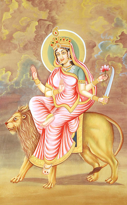 Celebrating the Divine Feminine/Shakti and the Navratnas VI - Mother Katyayini and Emerald