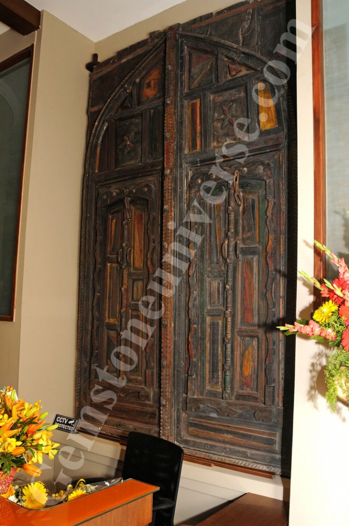 This antique ‘Haveli’ door leading to the Hall of Gems has been taken from an antique auction in India representing security and luxury.
