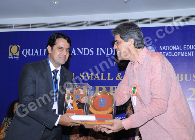 Mr. Raghav Hawa - Chief Manager Operations, receives the awards for Gemstoneuniverse