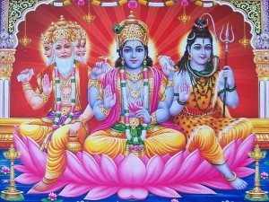 The Hindu Holy Trinity Brahma Vishnu and Shiva
