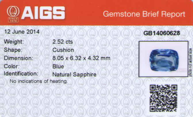 Malika AIGS certificate