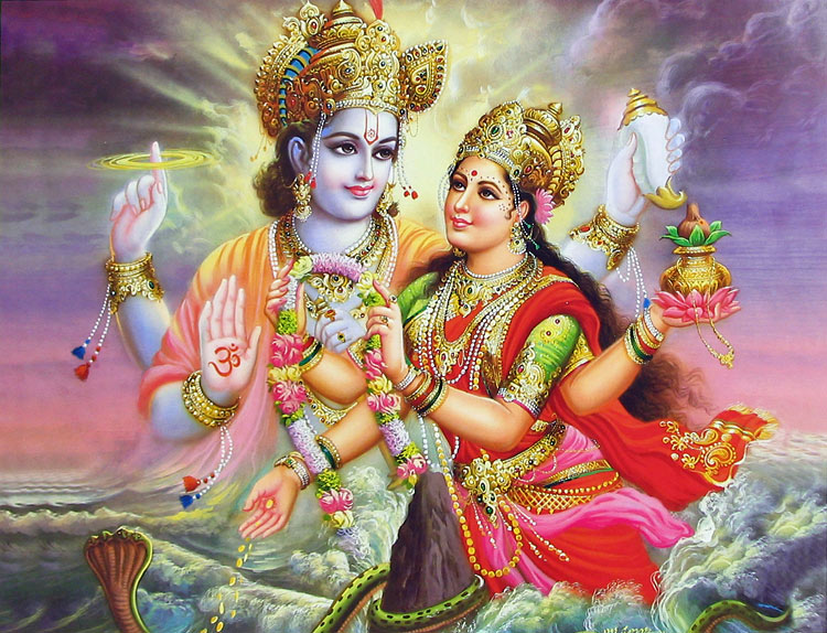 Goddess Lakshmi and Mahavishnu