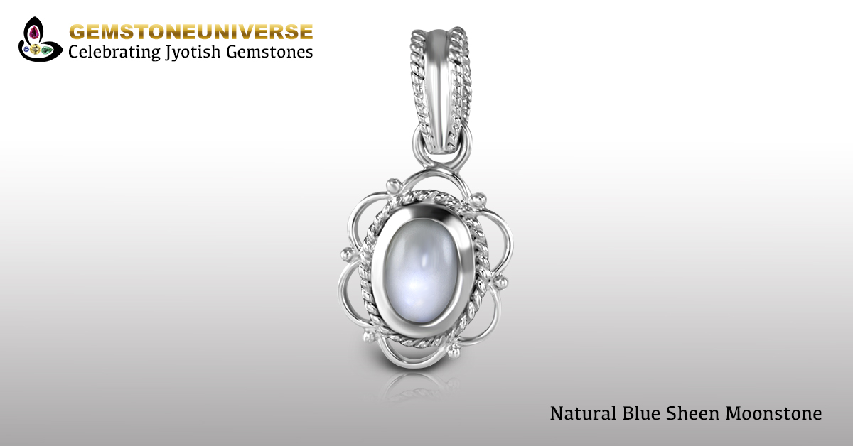 Natural Tanzania Moonstone Set in Silver Pendant
