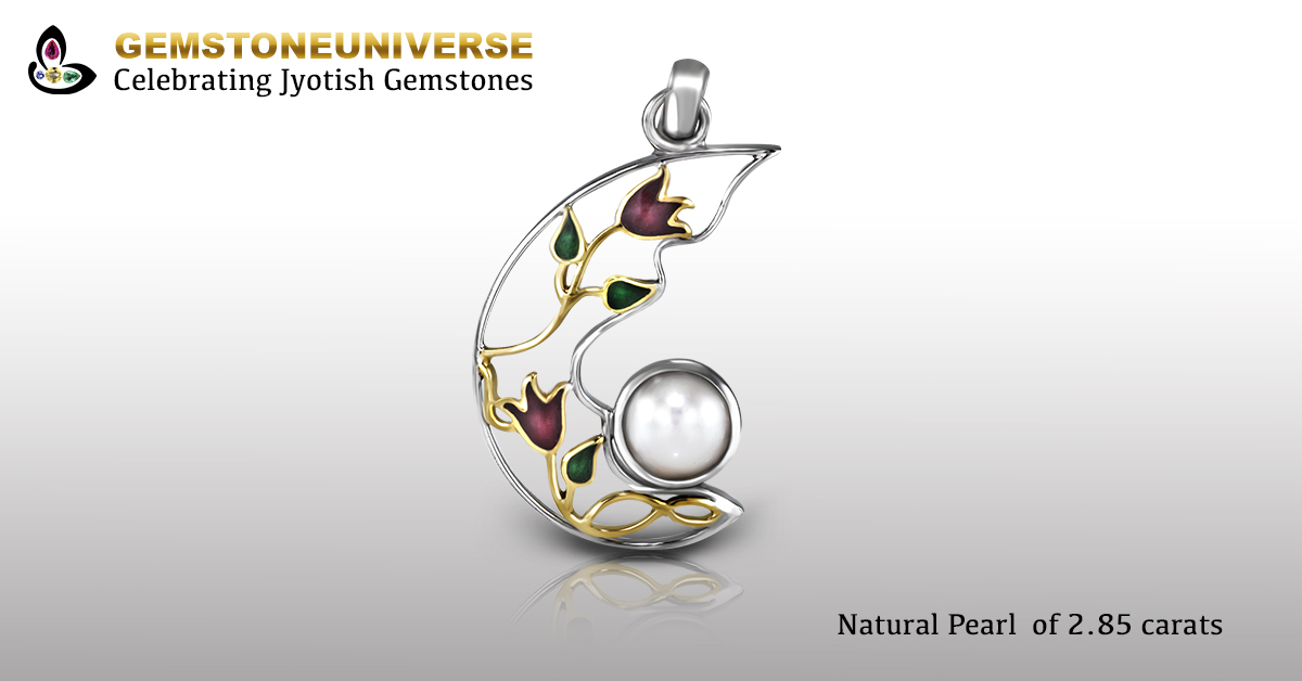 Natural Pearl set in Exotic Design with the flowers representing the beauty and perpetuity of life