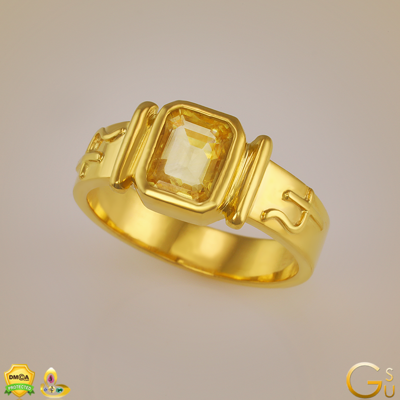 Flawless Kanakpushya Raga Ring from the Gemstoneuniverse collection of fine Jyotish Gemstones