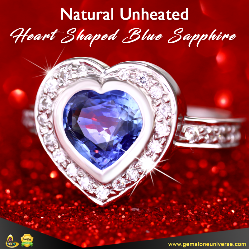 Premium Unheated Heart Shaped Blue Sapphire from the