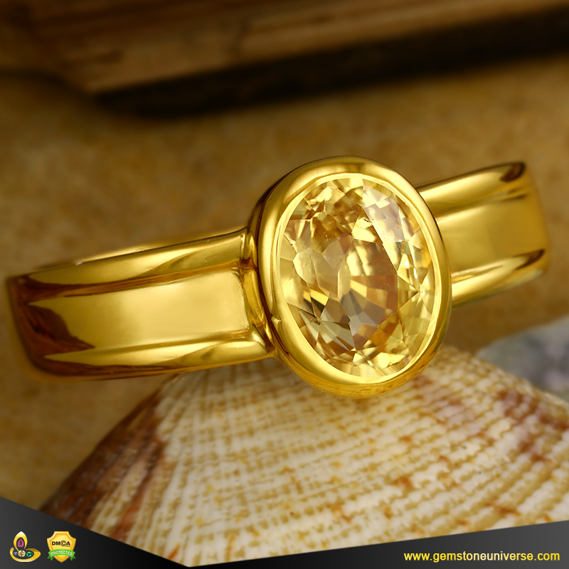 Eye Clean Unheated Ceylon Yellow Sapphire Ring from