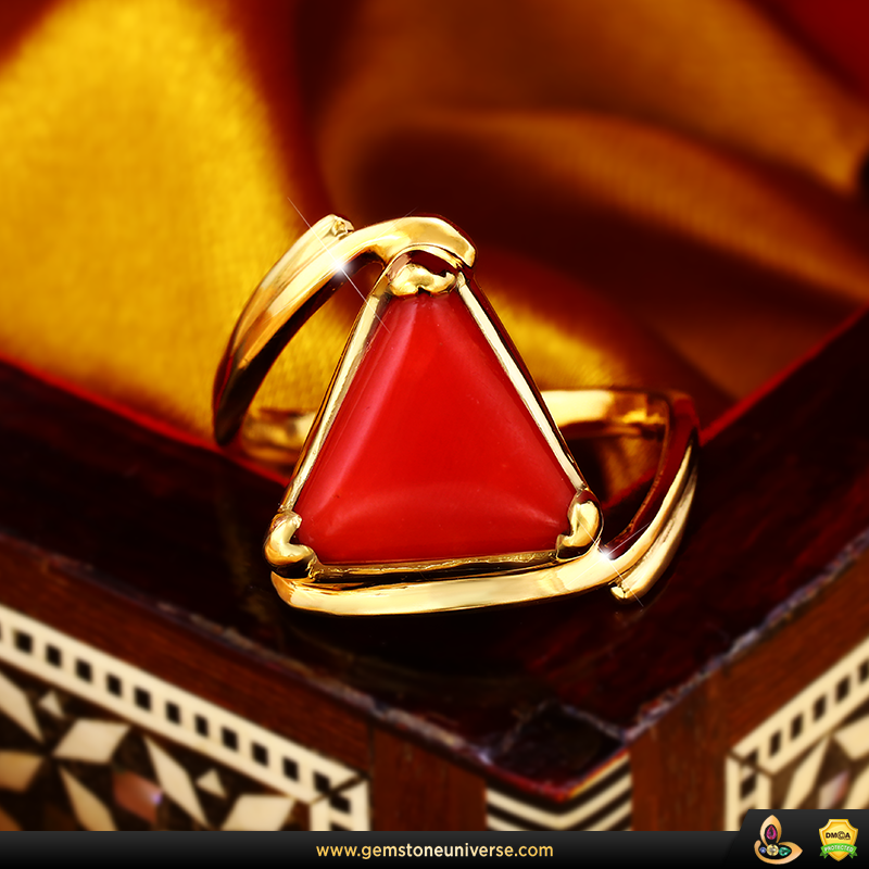 Fine Jyotish Gemstone Red Coral ring from Gemstoneuniverse