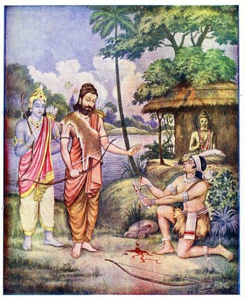 Ekalavya's Donation of his thumb to his Guru