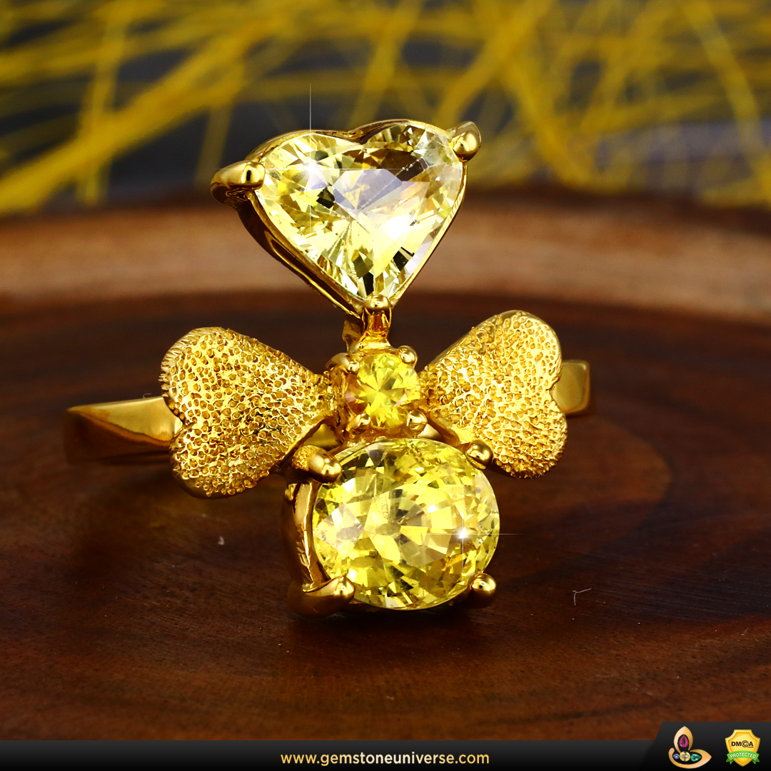 Fine Yellow Sapphire ring made in the Gemstoneuniverse workshop