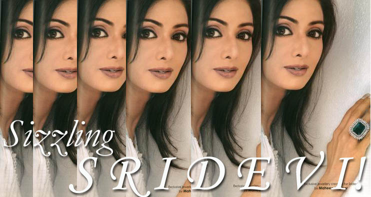 Sridevi Sporting an exclusive Emerald ring created by Maheep Kapoor Sridevi Sporting an exclusive Emerald ring created by Maheep Kapoor